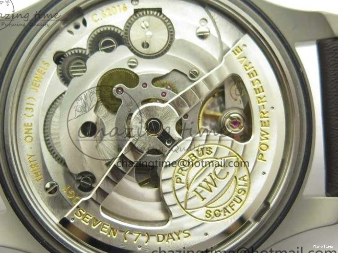 MIROTIME 0318 TimelessDesign Big Pilot IW510301 Satin-Polished SS YLF Best Edition Black Dial On Leather Strap A 7213